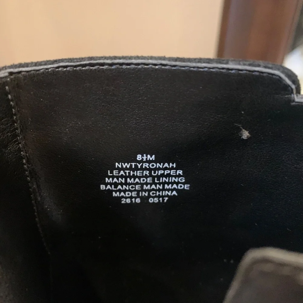 NWOB Nine West Black Leather/Suede Booties sz 8.5 M